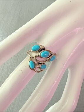 BBJ 925 Sterling Silver Sleeping Beauty Turquoise Ring Size 6.75